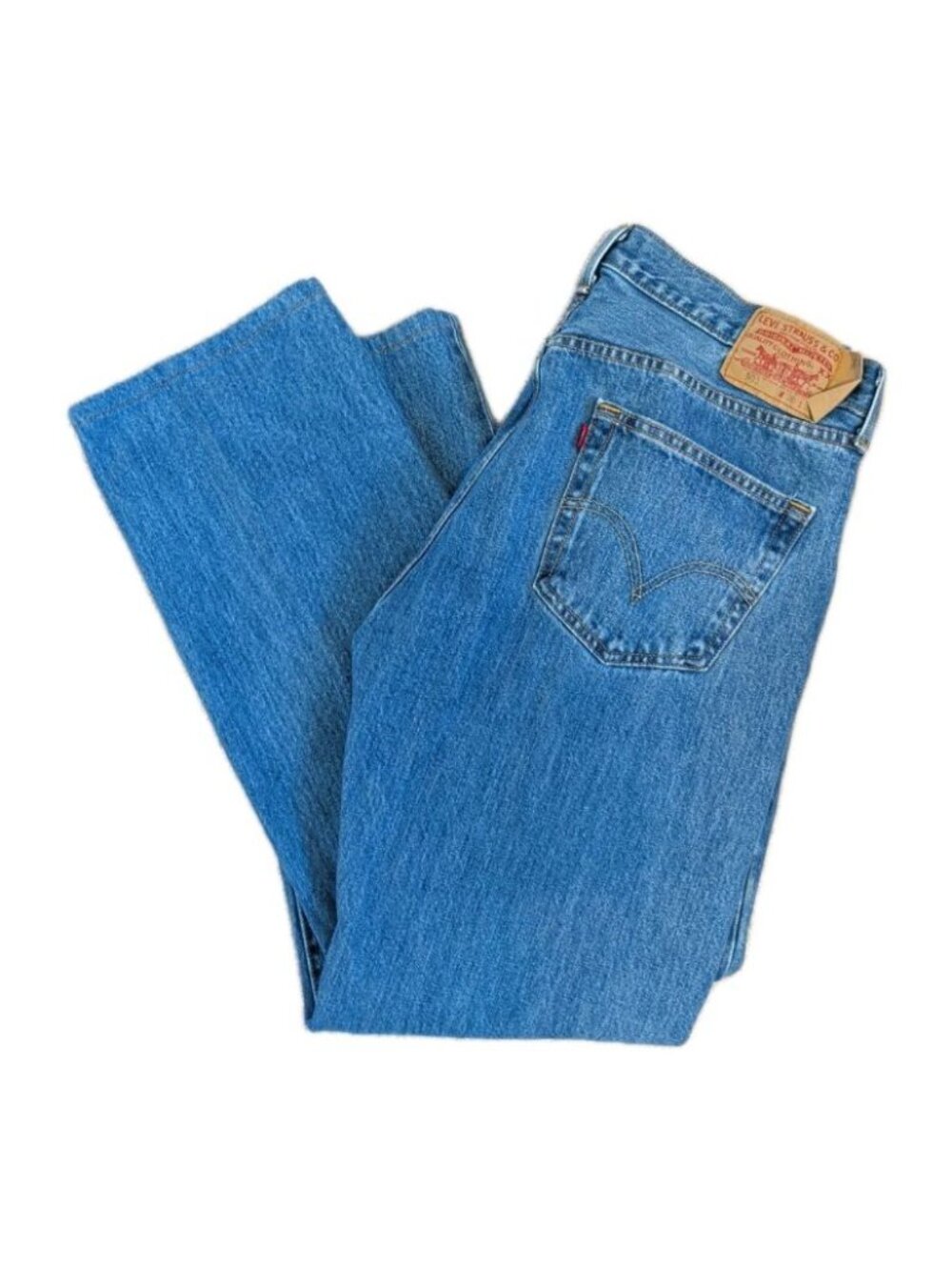 Levis 501 Denim Jeans Mens Blue Vintage Straight Bootcut W36" L31" Y2K Grunge